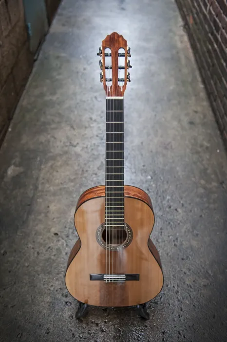 Cedar top classical guitar: full front view