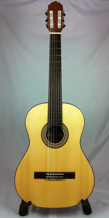 Koa classical guitar: front view