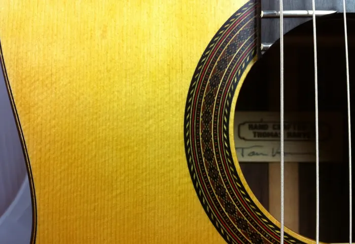 Rosewood classical guitar: rosette detail